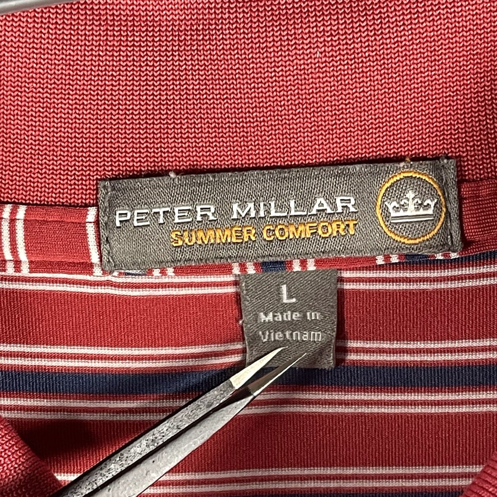 Peter Millar Peter Millar Summer Comfort Polo Shirt L Red Striped Golf Shirt Mens Size US L / EU 52-54 / 3 - 5 Thumbnail