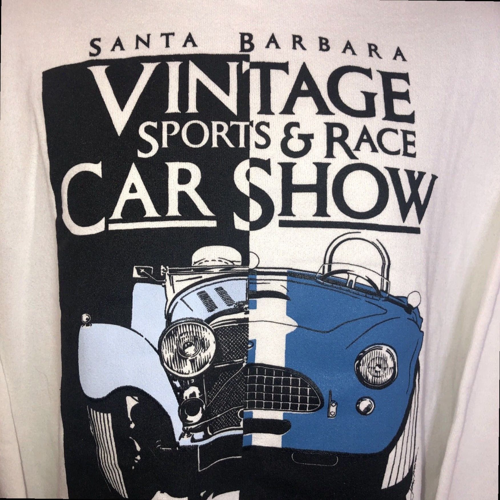 Vintage VINTAGE Santa Barbara Sports Cars Show Pullover Sweatshirt Adult XL White Mens Size US XL / EU 56 / 4 - 2 Thumbnail