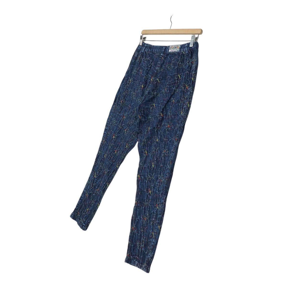Japanese Brand 📌Vintage Denim Jeans Colourful Quilted Design Size 28" / US 6 / IT 42 - 13 Thumbnail
