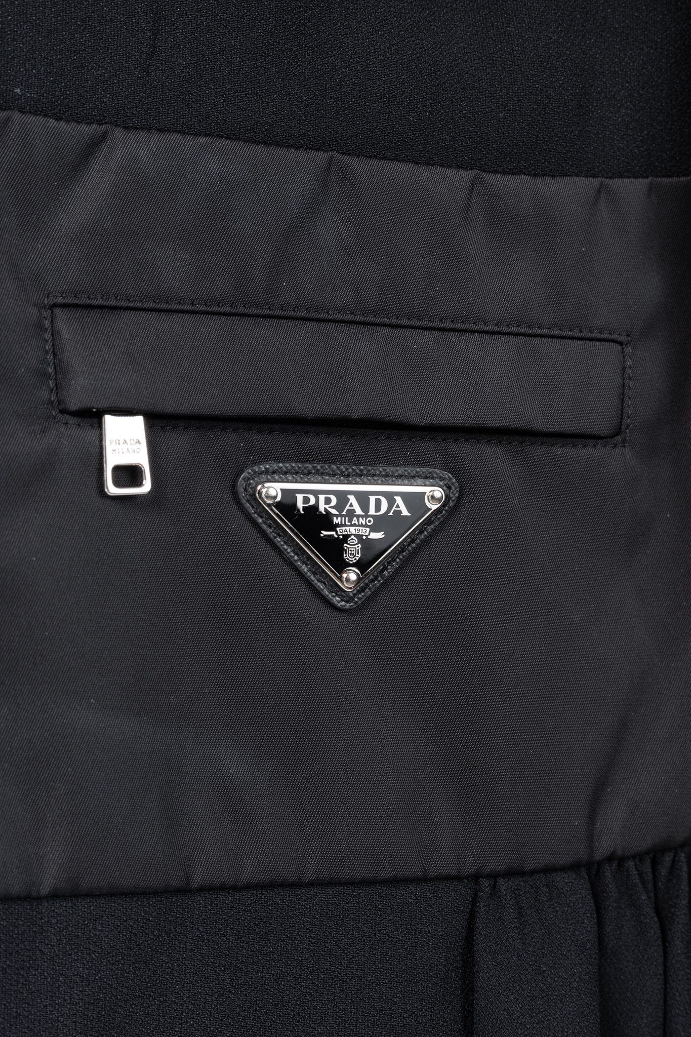 Prada Prada Black Re-Nylon Patchwork Zip Mini Dress Size XS / US 0-2 / IT 36-38 - 8 Thumbnail