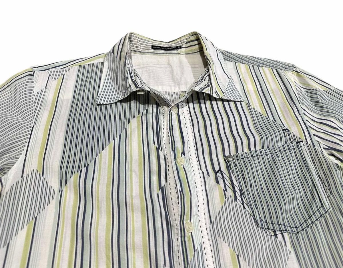 If Six Was Nine × Japanese Brand × Marithe + Francois Girbaud 🔥Sixk Y2K Martha Francois Girbaud Striped Shirt Size US M / EU 48-50 / 2 - 2 Thumbnail