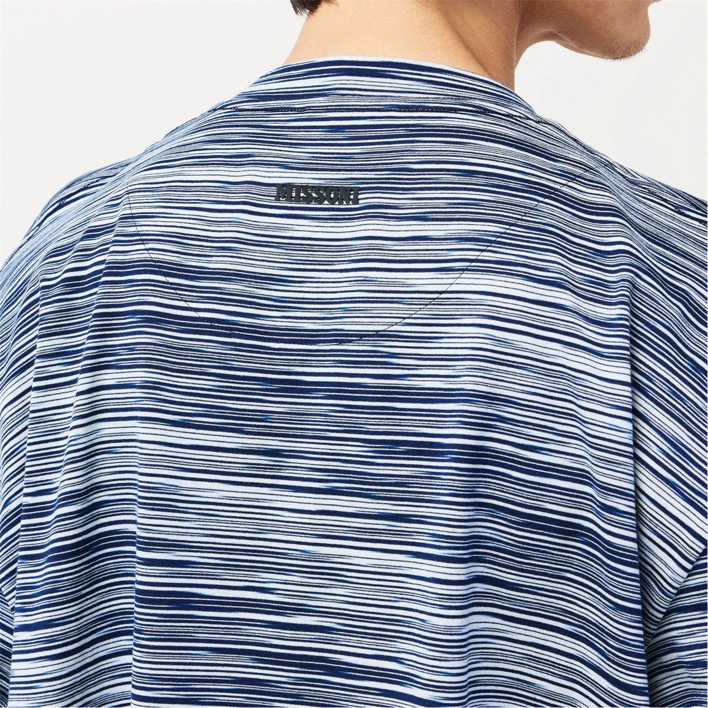 Missoni o1g2r1mq0426 Striped Short Sleeved T-Shirt in Navy/White Size US XL / EU 56 / 4 - 4 Thumbnail