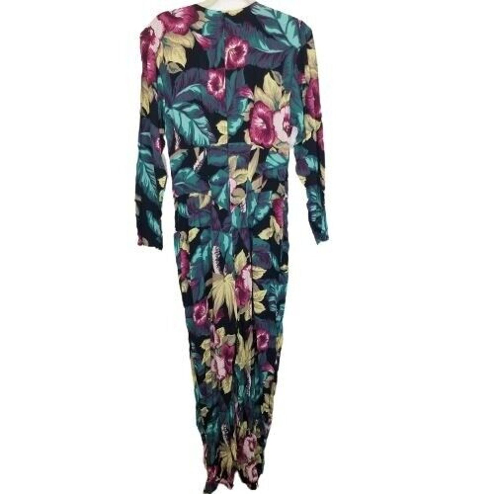 Vintage Vintage Karen Alexander Womens Floral Jumpsuit Sz 8 Tropical Size 30" / US 8 / IT 44 - 12 Thumbnail