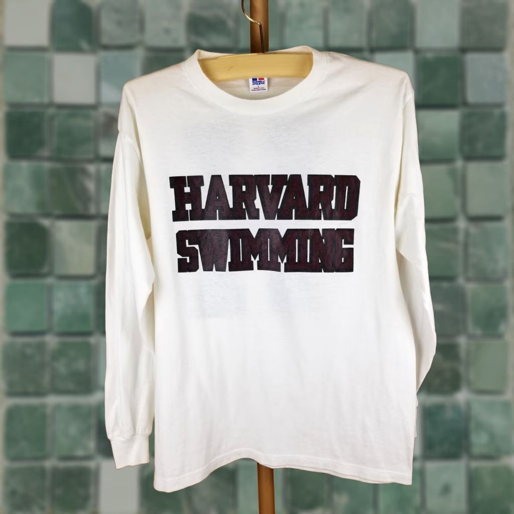 Vintage VINTAGE Harvard Swimming Team Russell Long Sleeve White T-Shirt SZ Large Mens Size US L / EU 52-54 / 3 - 1 Thumbnail