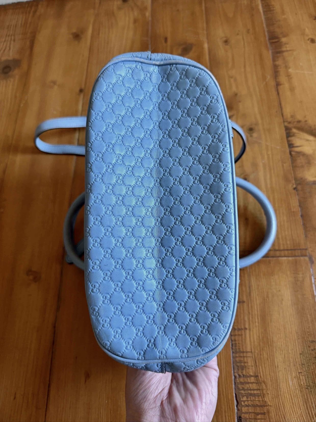 Gucci GUCCI BLUE MICRO GUCCISSIMA CROSSBODY LEATHER BAG Size ONE SIZE - 9 Thumbnail