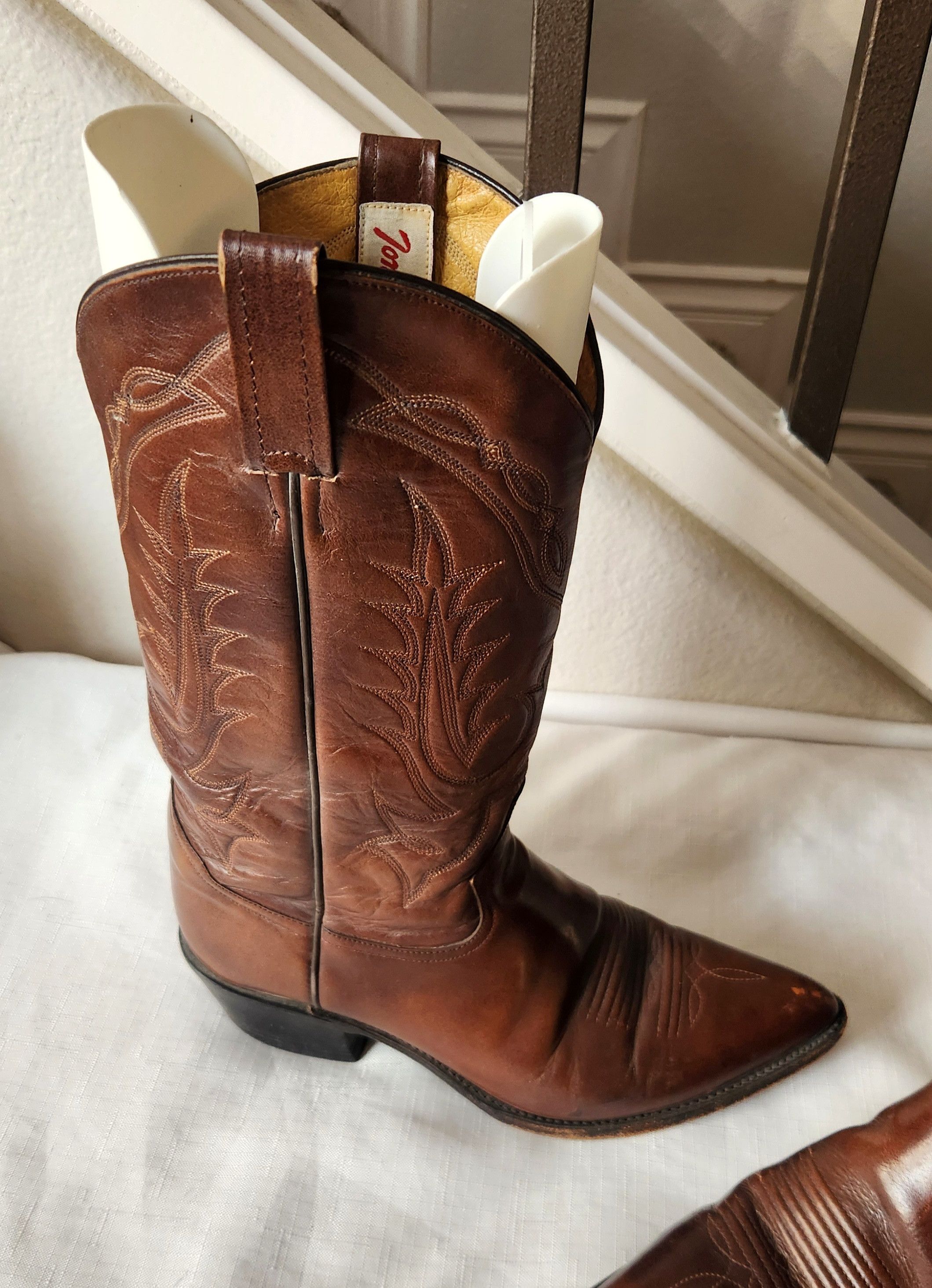 Tony Lama Tony Lama Boots Mens Size 8 EE Brown Leather Western Cowboy Size US 8.5 / EU 41-42 - 3 Thumbnail