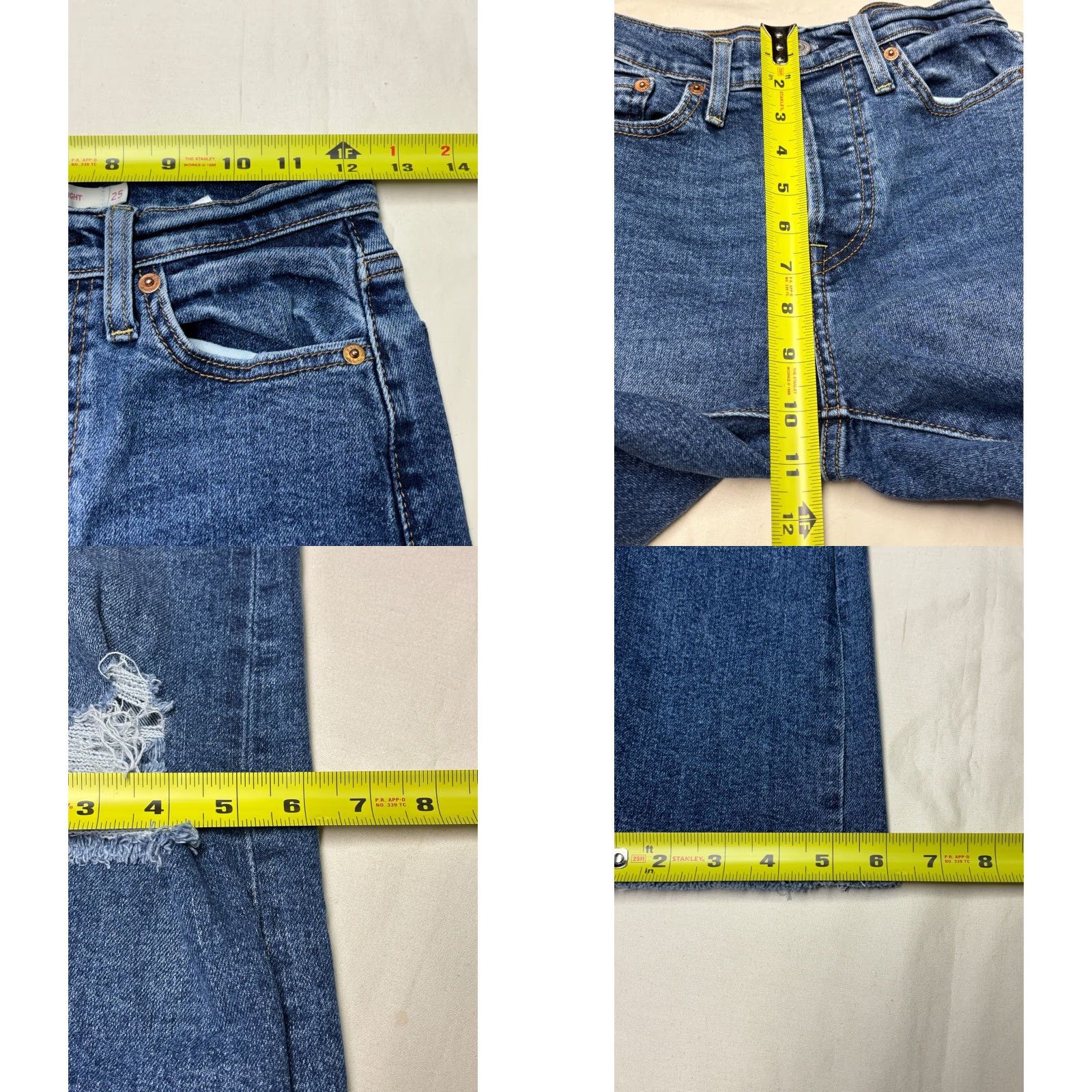 Levi's VINTAGE Levi Strauss Wedgie Straight Jeans Distressed Medium Wash Women's 25 Size 42" / US 20 - 9 Thumbnail