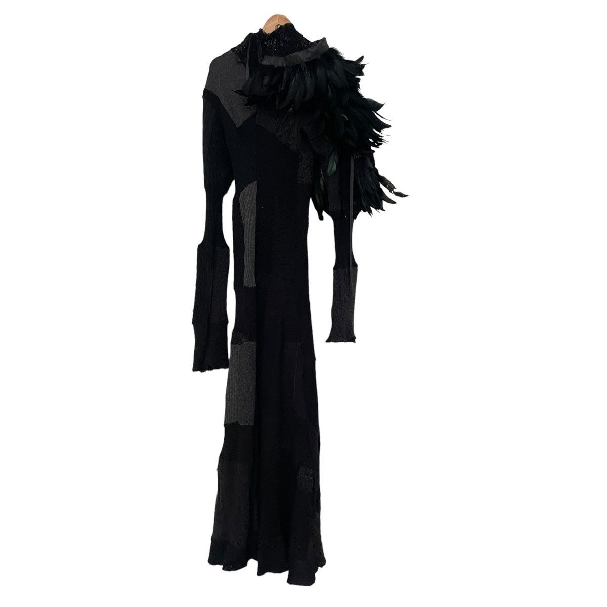 Vintage Feather attachment knit long coat Size US L / EU 52-54 / 3 - 3 Thumbnail