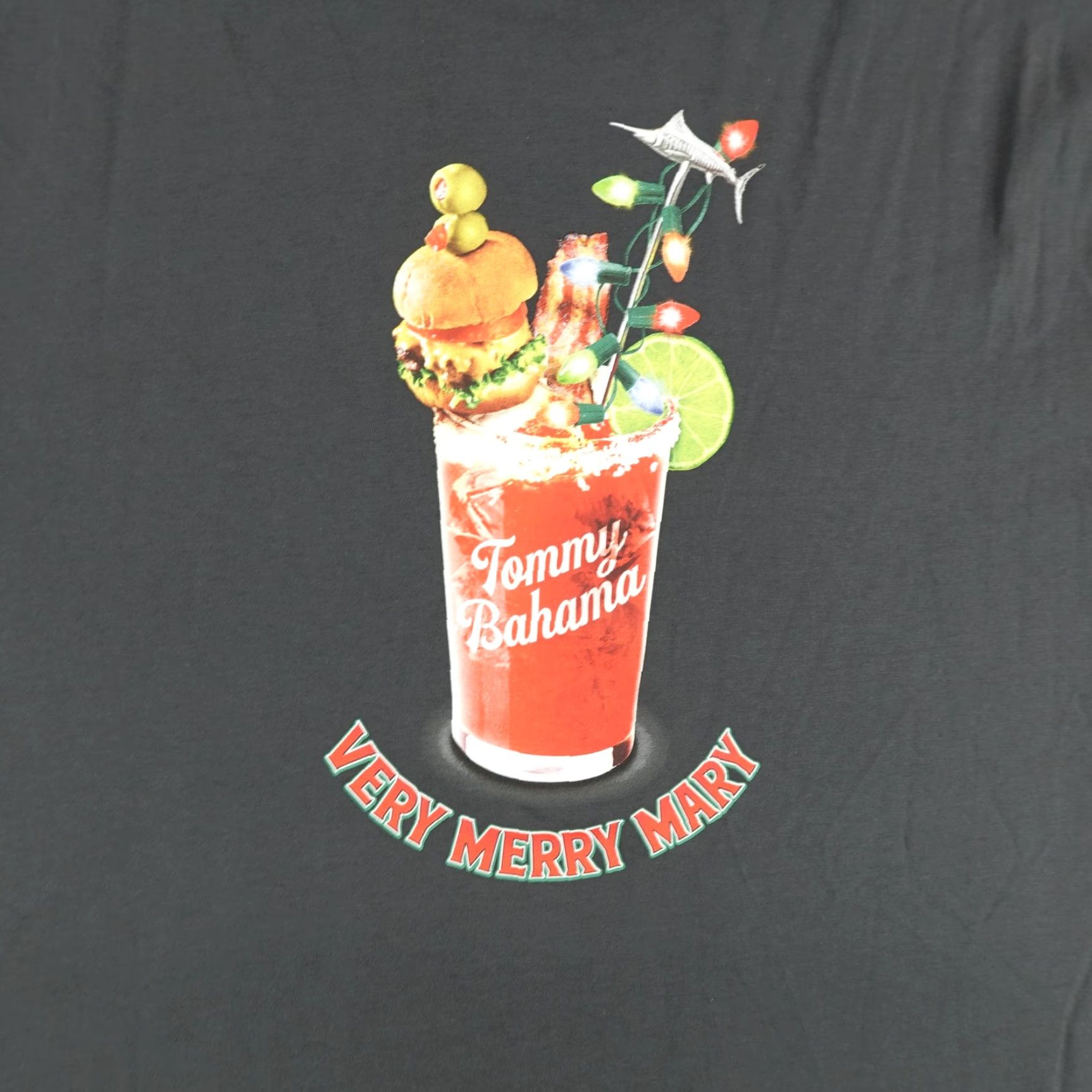 Tommy Bahama TOMMY BAHAMA Holiday T-Shirt Mens Large Gray Very Merry Mary Graphic Short Sleeve Crew Neck Size US L / EU 52-54 / 3 - 6 Thumbnail
