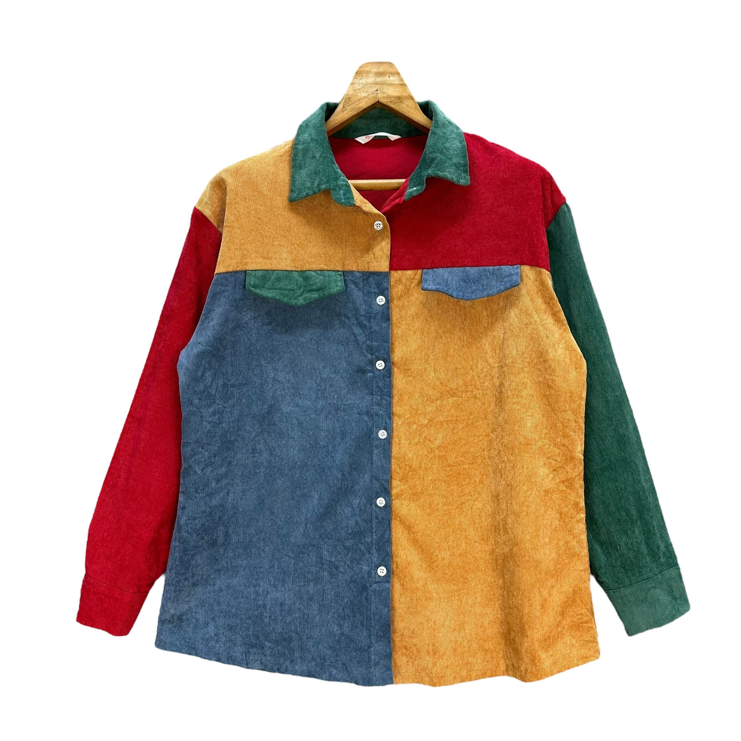 Japanese Brand ROMWE Multicolor Patchwork Button Shirt #A40-0904 Size M / US 6-8 / IT 42-44 - 1 Thumbnail