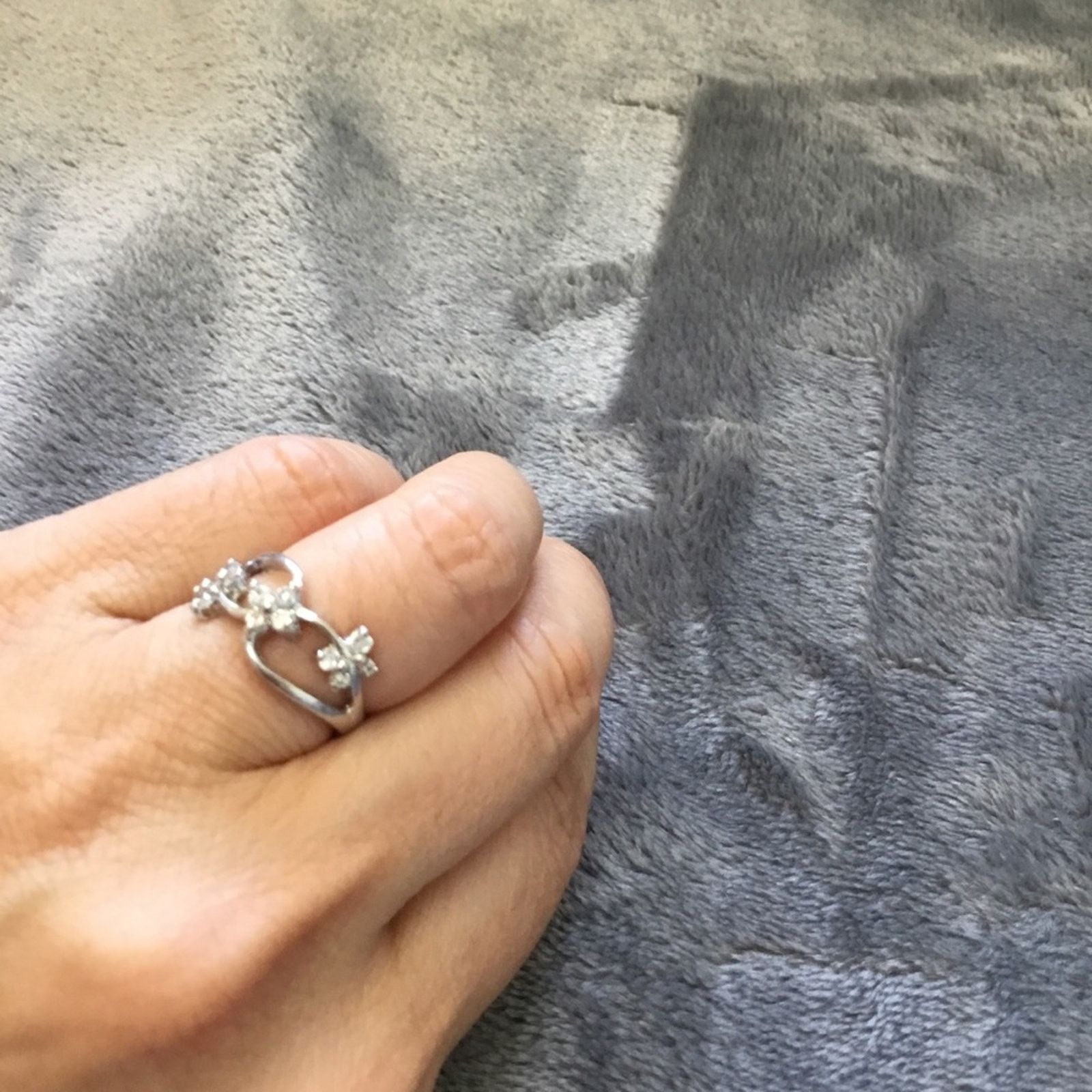 Other Silver Trio Butterfly Crystals Ring Size ONE SIZE - 5 Thumbnail