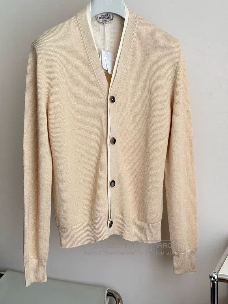 Hermes Hermes Men's old money wind cotton linen knit cardigan Size US M / EU 48-50 / 2 - 2 Thumbnail