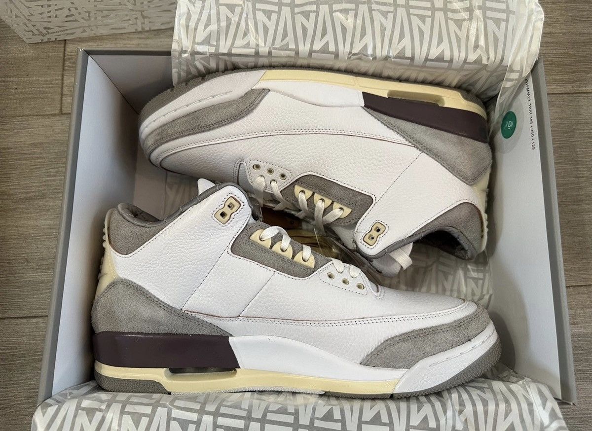 A Ma Maniere × Jordan Brand A Ma Maniere Air Jordan 3 White Grey Violet Ore W 13.5 M 12 Size US 12 / EU 45 - 3 Thumbnail