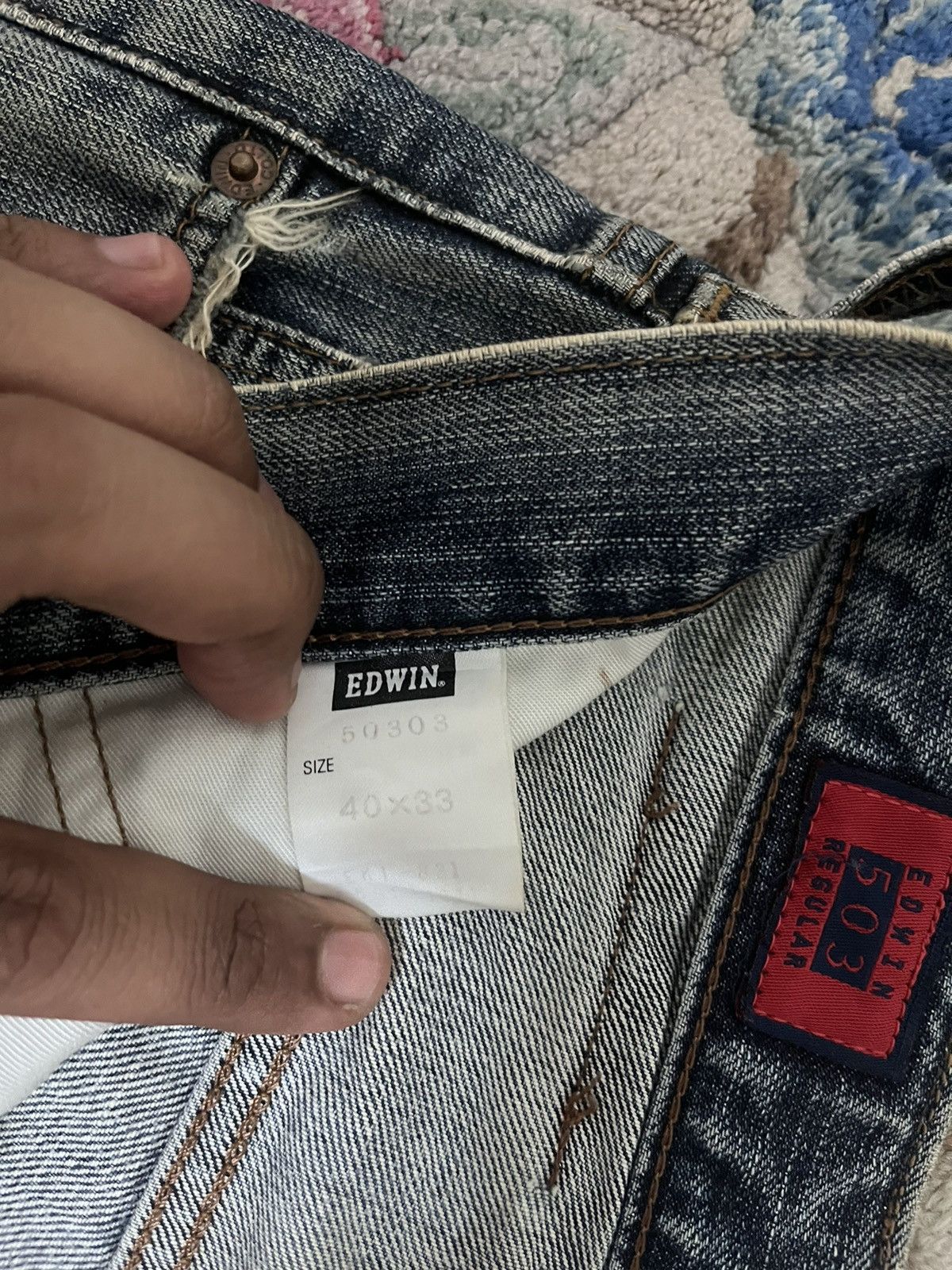 Edwin × Japanese Brand × Vintage Vintage Edwin 503 Baggy Flintlock Patches Style Denim Size US 41 - 8 Thumbnail