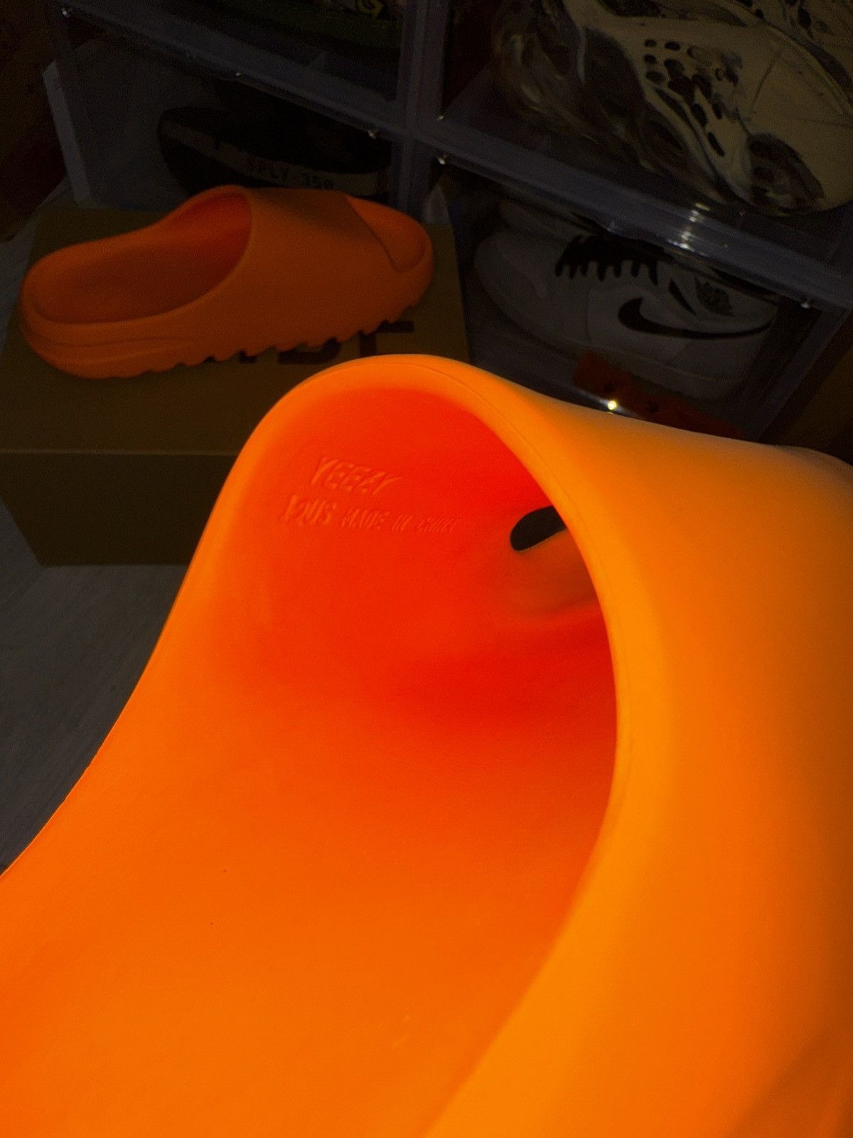 Adidas × Kanye West Adidas Yeezy Slide Enflame Orange Size US 12 / EU 45 - 9 Thumbnail