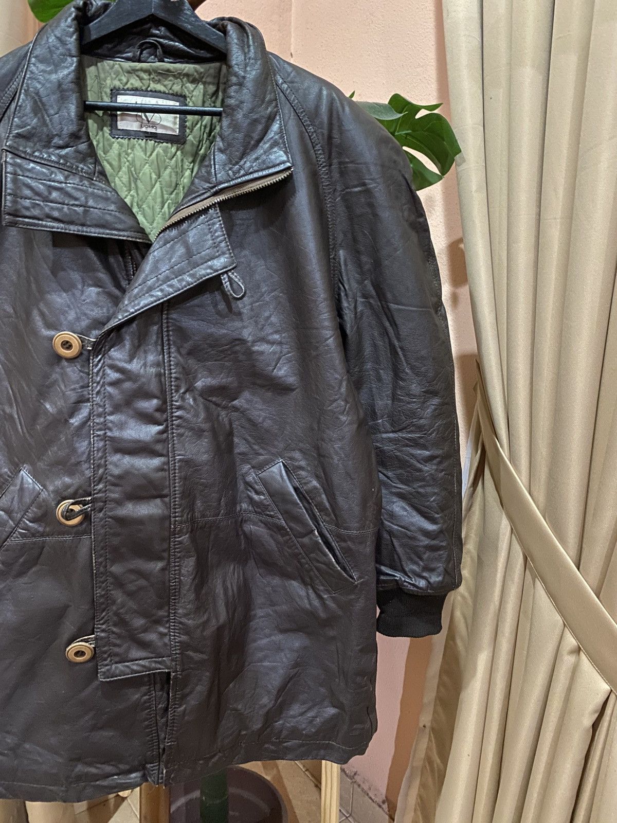 Valentino Vintage Valentino Uomo Black Leather Coat – Quilted Liner Size US L / EU 52-54 / 3 - 4 Thumbnail