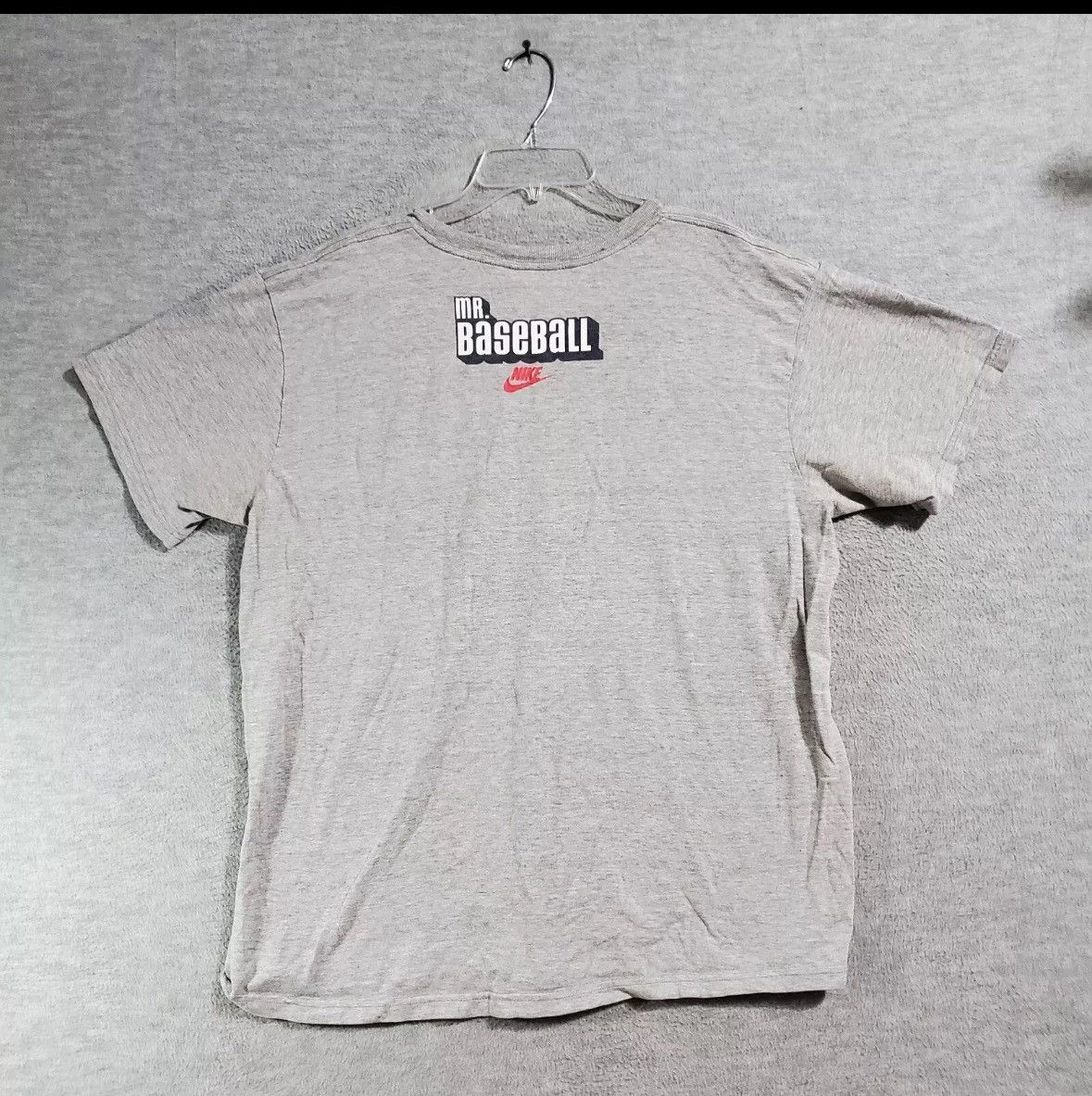 Nike × Vintage VINTAGE Nike Men T-Shirt XL Gray Mr Baseball Graphic Size US XL / EU 56 / 4 - 2 Thumbnail