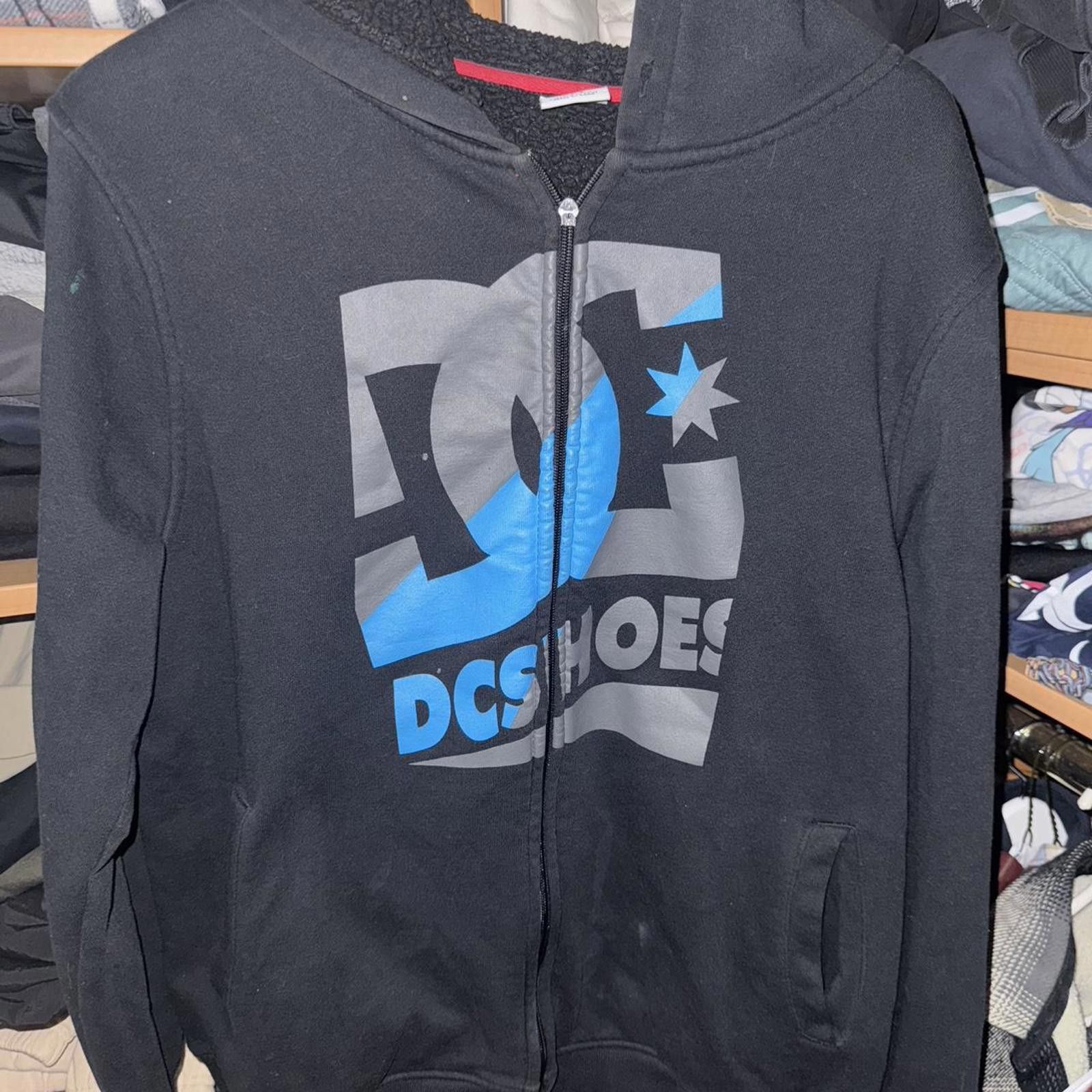 Designer Y2K DC Shoes Zip-Up Fleece Hoodie Rare Skater Sz L Size US L / EU 52-54 / 3 - 2 Thumbnail