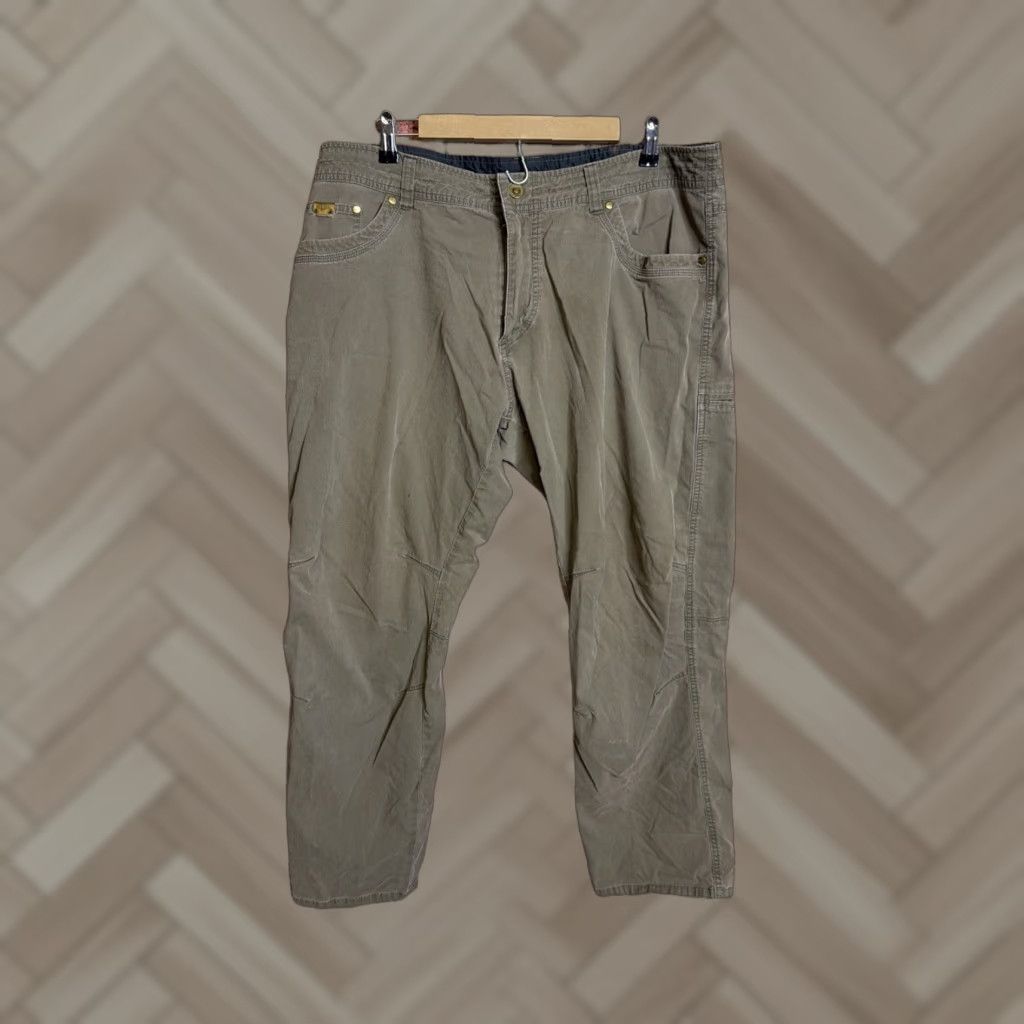 Vintage KÜHL Rydr Pants Men's 40x30 Vintage Green 98% Cotton 2% Spandex Carpenter Inseam 30 Front Flat Front Patina Dye N/A Size US 40 / EU 56 - 1 Thumbnail