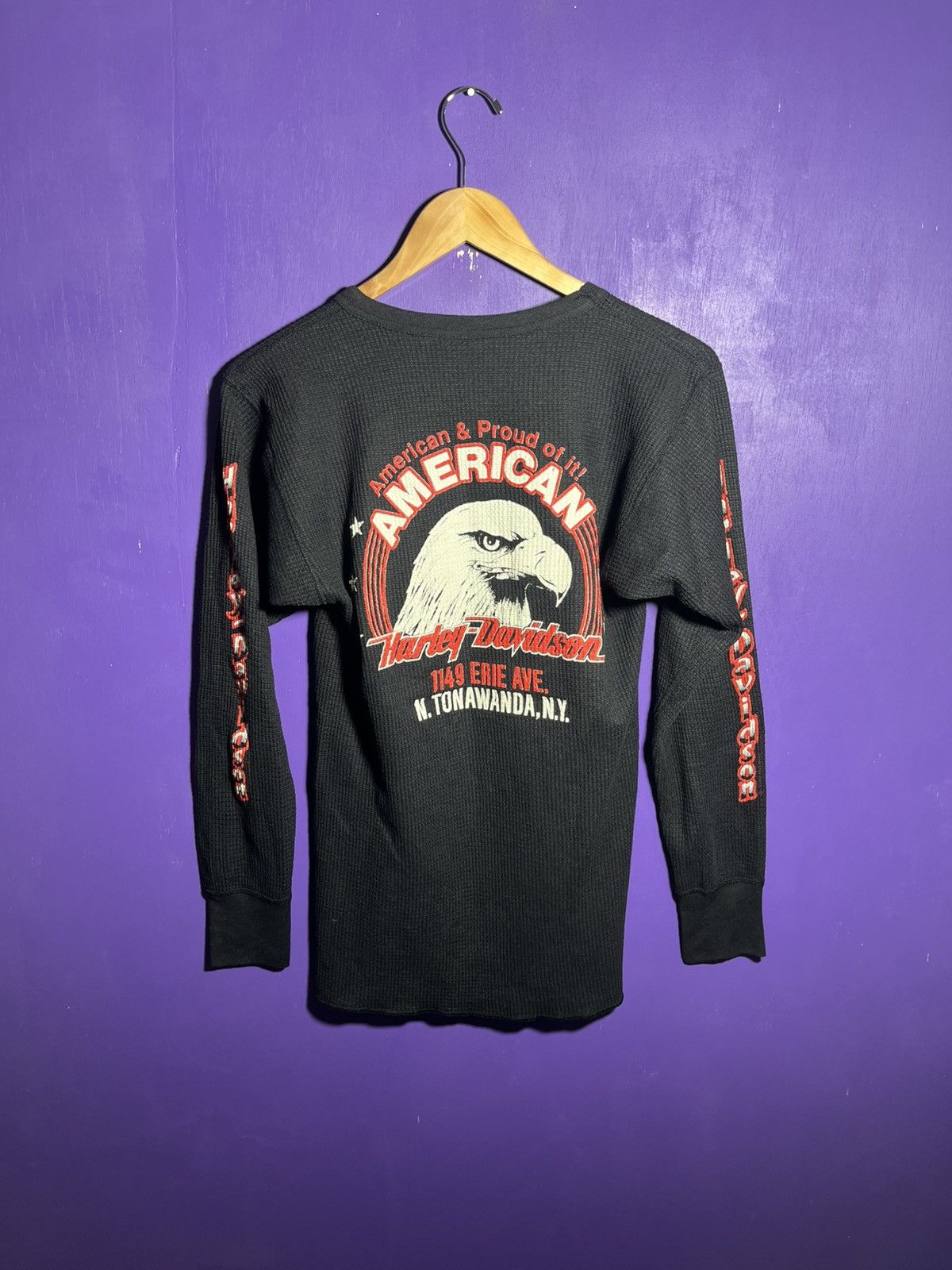 Harley Davidson × Vintage Vintage 1992 Harley Davidson red logo thermal long-sleeve Size US L / EU 52-54 / 3 - 2 Thumbnail