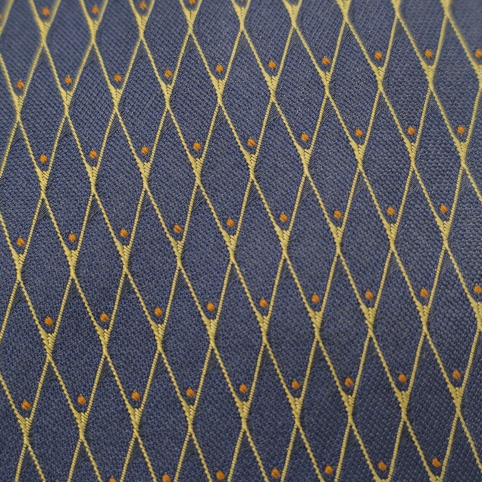 Tommy Hilfiger Vintage Tommy Hilfiger Blue Tan Woven Geometric Silk Tie Size ONE SIZE - 2 Thumbnail