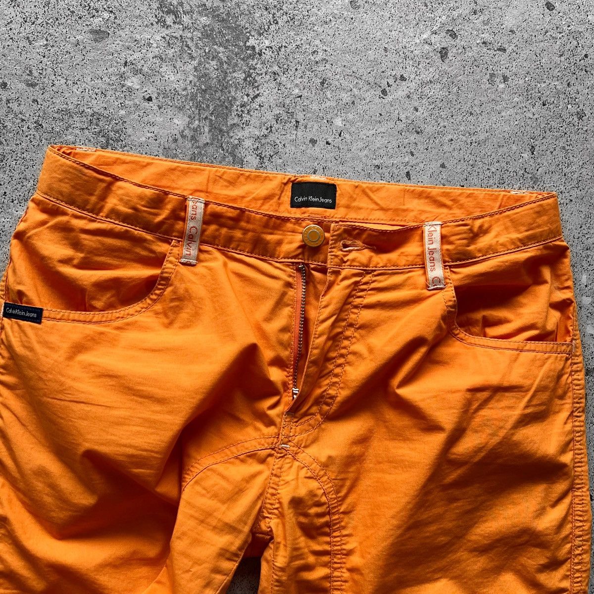 Calvin Klein × Designer Calvin Klein Jeans CK Wmns Orange Straight Lightweight Pants Size 28" / US 6 / IT 42 - 6 Thumbnail