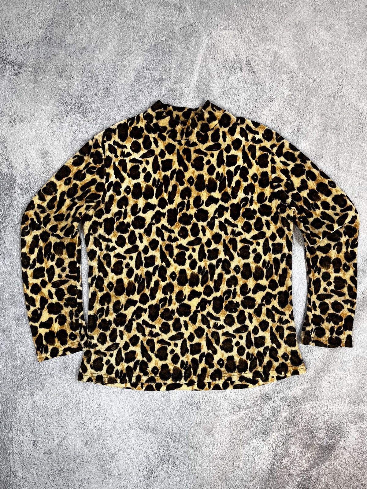 Other Vintage Y2K Japanese leopard longsleeve turtleneck 2000s Size L / US 10 / IT 46 - 2 Thumbnail