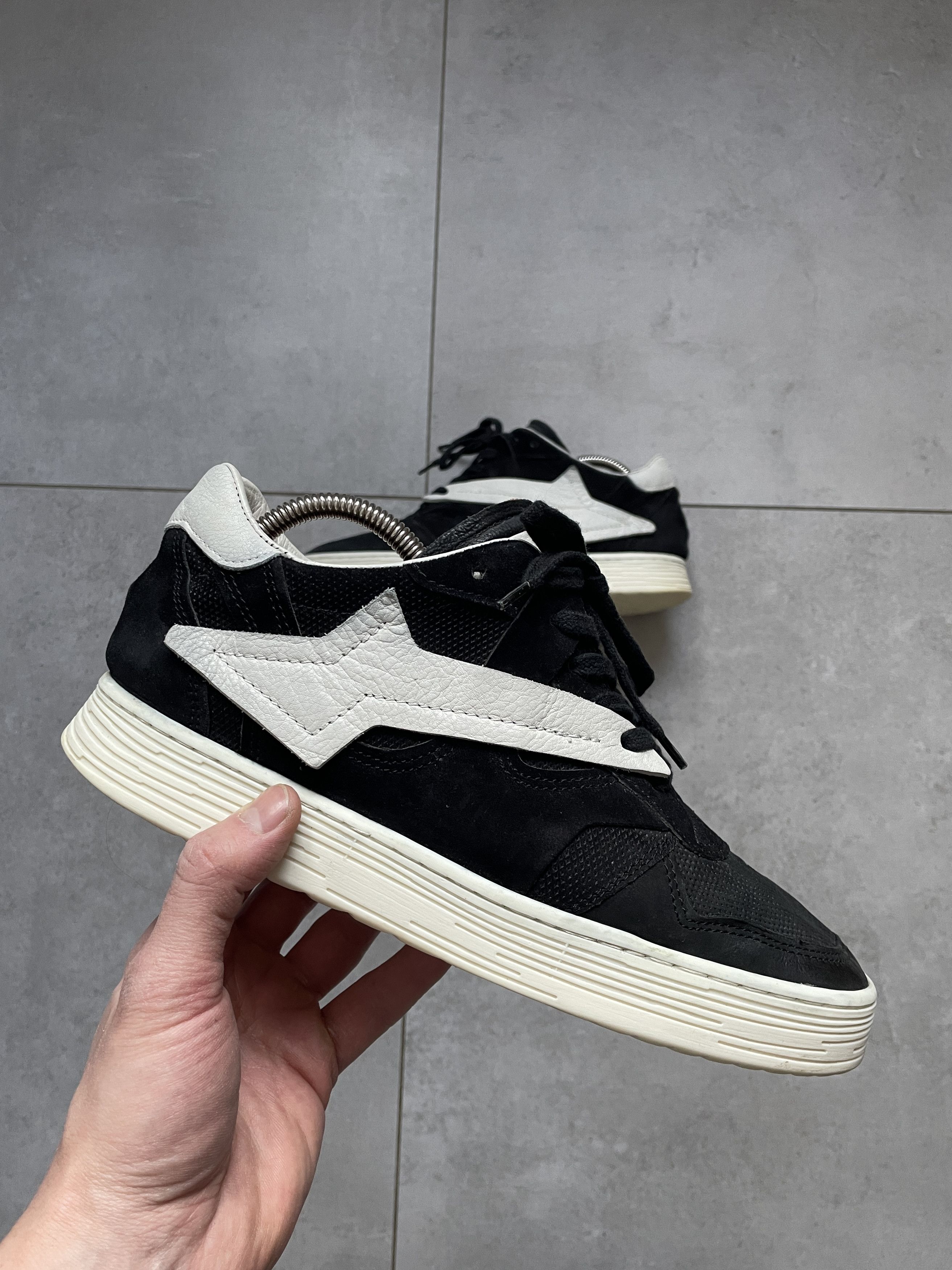 A.S.98 A.S.98 BLACK LEATHER SUEDE BAPESTA TYPE SNEAKERS Size US 9.5 / EU 42-43 - 2 Thumbnail