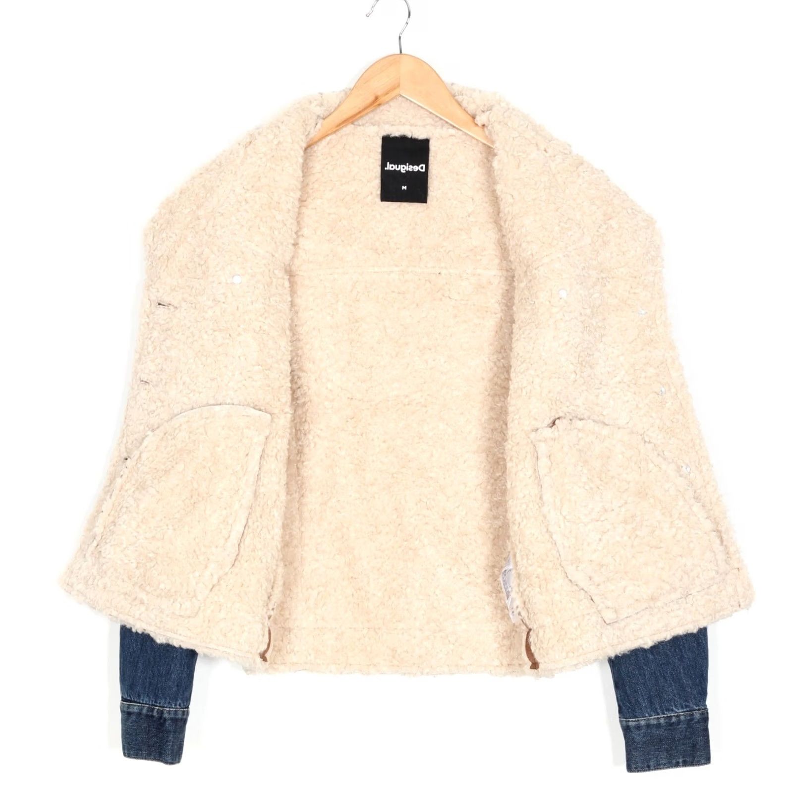 Desigual DESIGUAL Daniela Denim Fleece & Faux Suede Jacket Women Size M EU 38 UK 10 US 8 MJ4425 Size M / US 6-8 / IT 42-44 - 4 Thumbnail