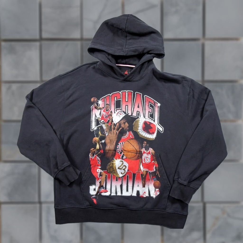 Jordan Brand Air Jordan Sweatshirt Mens XL Black Hoodie Pullover Fleece Basketball Flight Size US XL / EU 56 / 4 - 1 Thumbnail