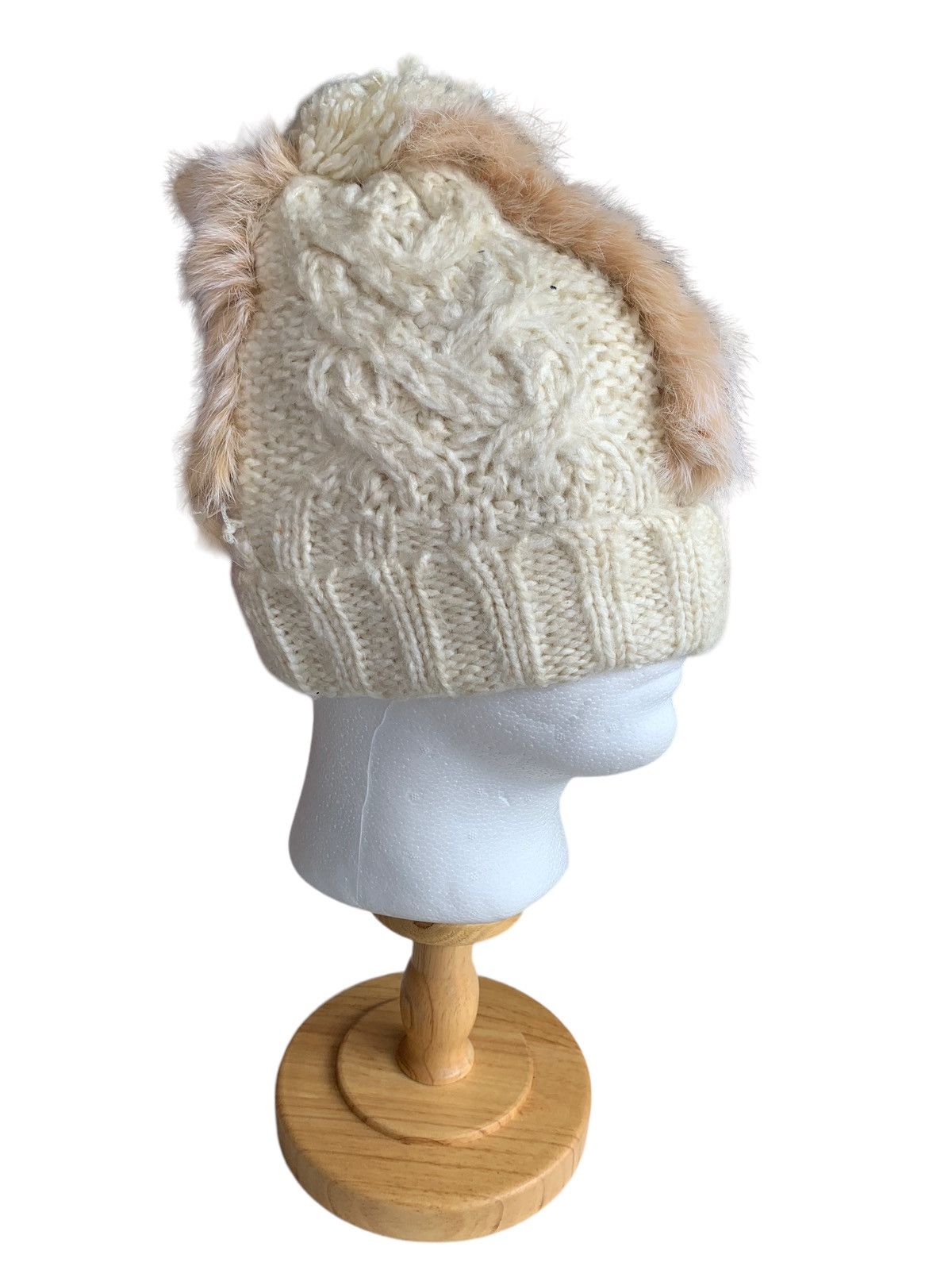 14th Addiction × Hysteric Glamour × Japanese Brand Punk Bondage Mohawk Style Mohair Fur Knitted Beanie Hat Size ONE SIZE - 1 Thumbnail