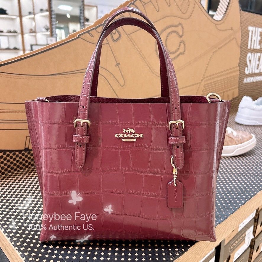 Coach NWT Coach Mollie Tote Bag 25 CW017 Dark Wine Size ONE SIZE - 2 Thumbnail