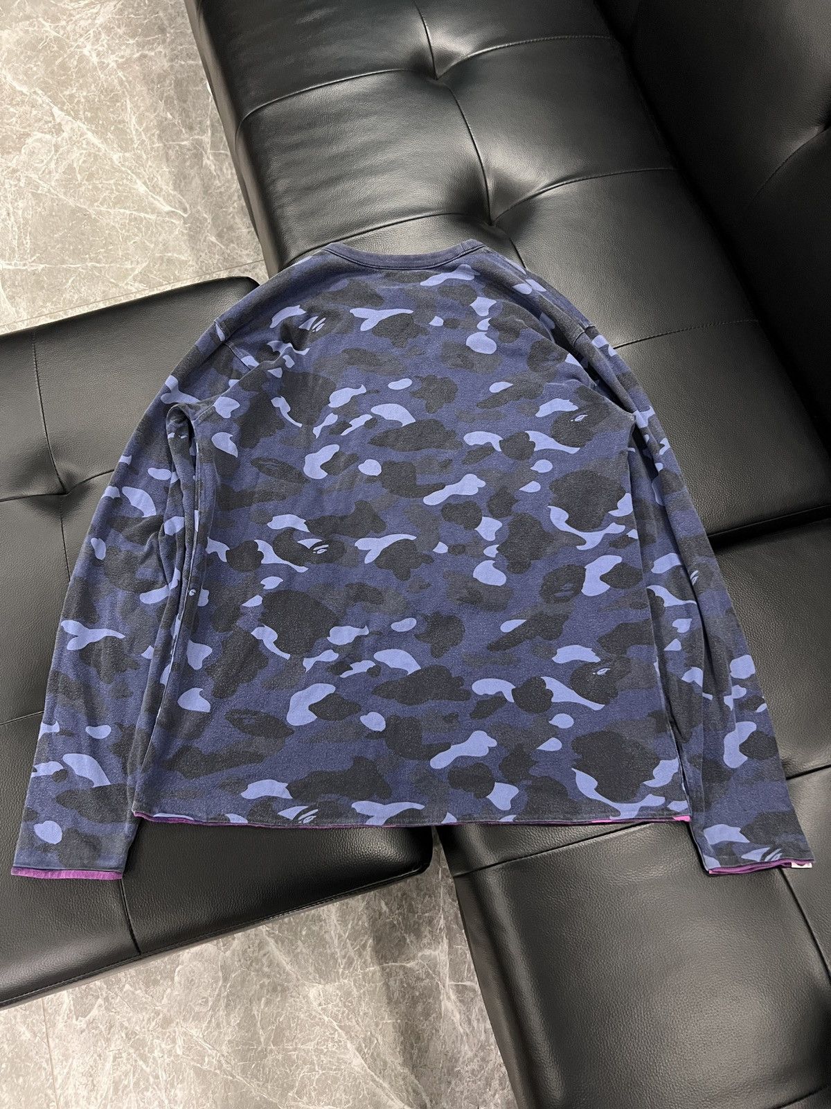 Bape BAPE OG Purple/Blue Camo Logo Reversible Long Sleeve Size US L / EU 52-54 / 3 - 4 Thumbnail