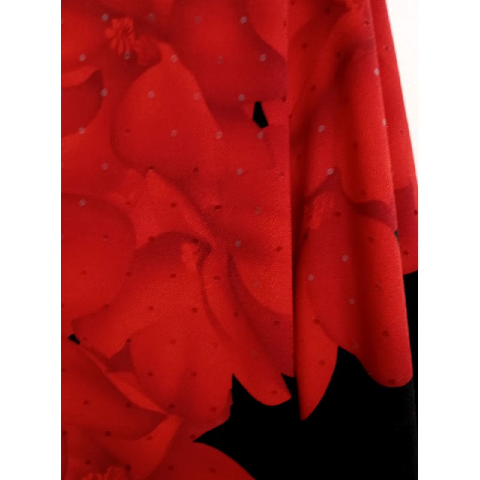 Vintage Clara Sun Woo Tunic Top Small Black Red Floral Sequine Artsy Asymmetrical Womens Size S / US 4 / IT 40 - 3 Thumbnail
