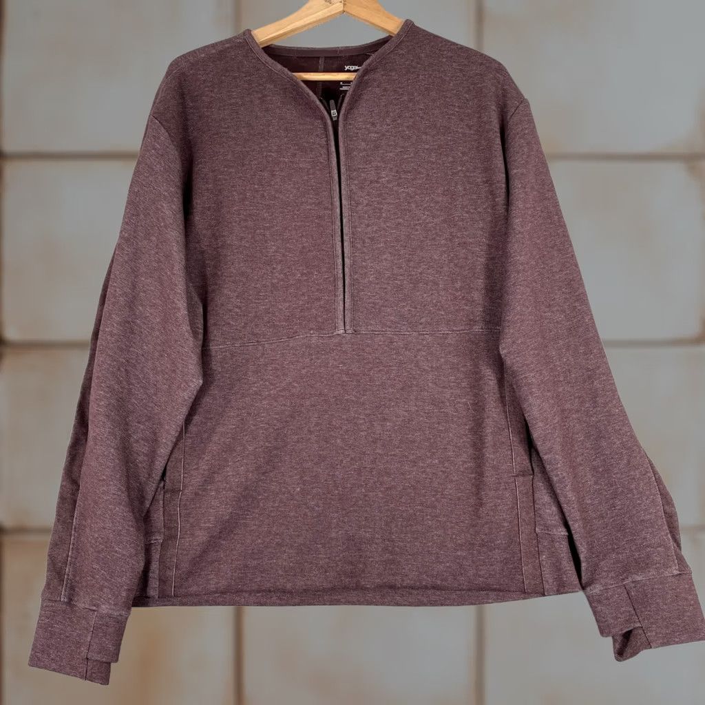 Nike Nike Yoga Dri-Fit Pullover Sweatshirt Mens M Purple Half Zip Pockets Thumbholes Size US M / EU 48-50 / 2 - 1 Thumbnail