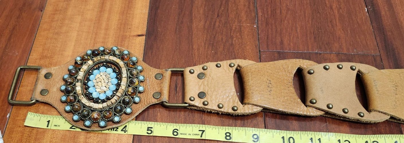 Other LeatheRock Custom Linked Leather Studded Rhinstone Size M/L Size ONE SIZE - 16 Thumbnail