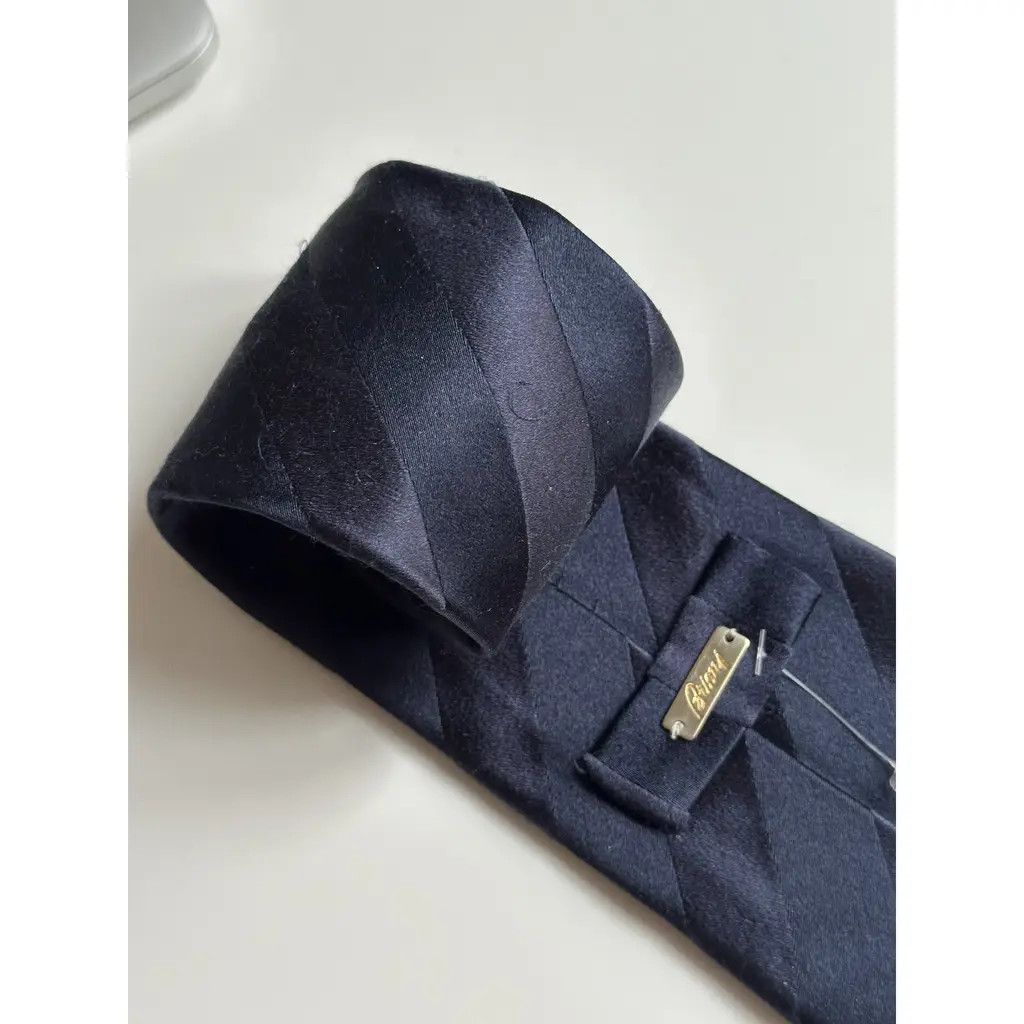 Brioni Brioni Navy Striped Silk Tie Made in Italy Size ONE SIZE - 7 Thumbnail