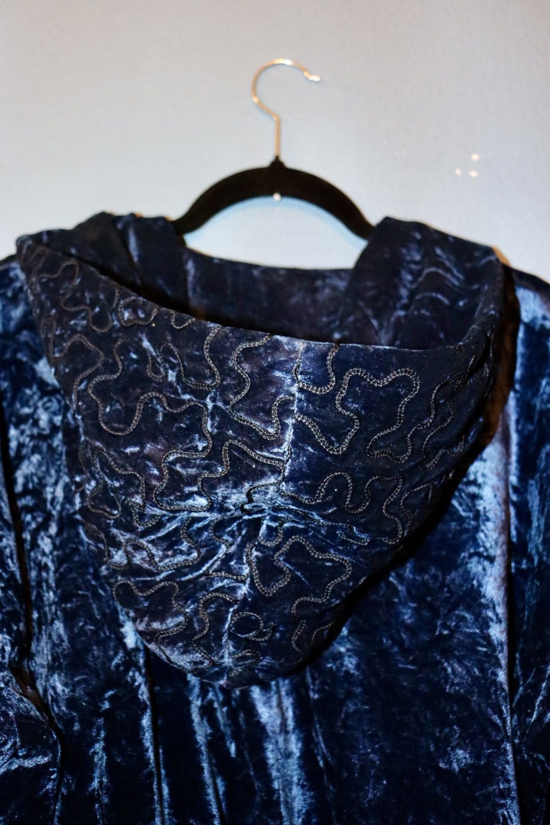 Issey Miyake Velvet Blue Embroidered Zip-Up Hoodie Size US M / EU 48-50 / 2 - 5 Thumbnail