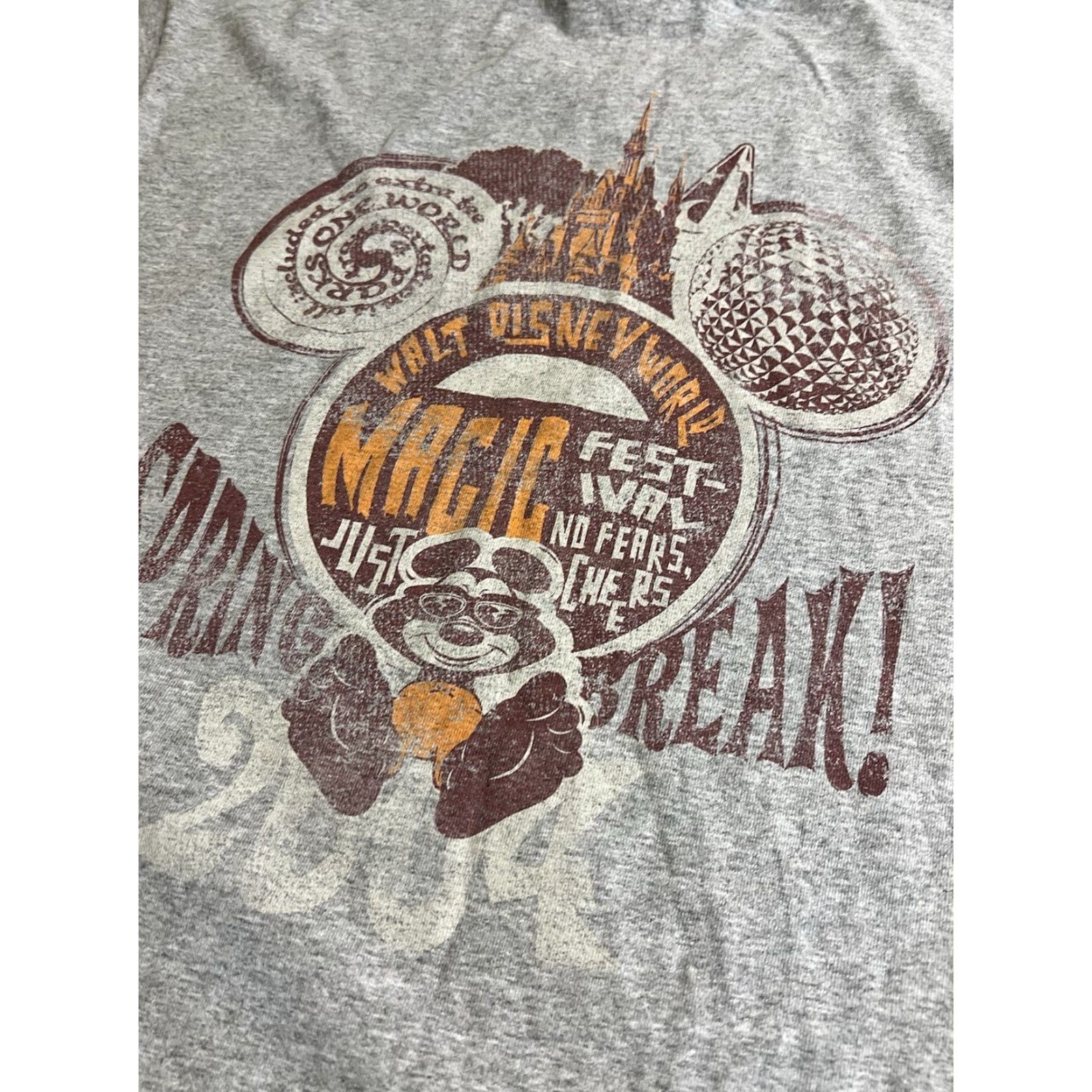Disney VINTAGE Walt Disney T-Shirt Mickey Mouse 90s Gray Short Sleeve Crew Neck M Men Spring 2004 Size US M / EU 48-50 / 2 - 6 Thumbnail
