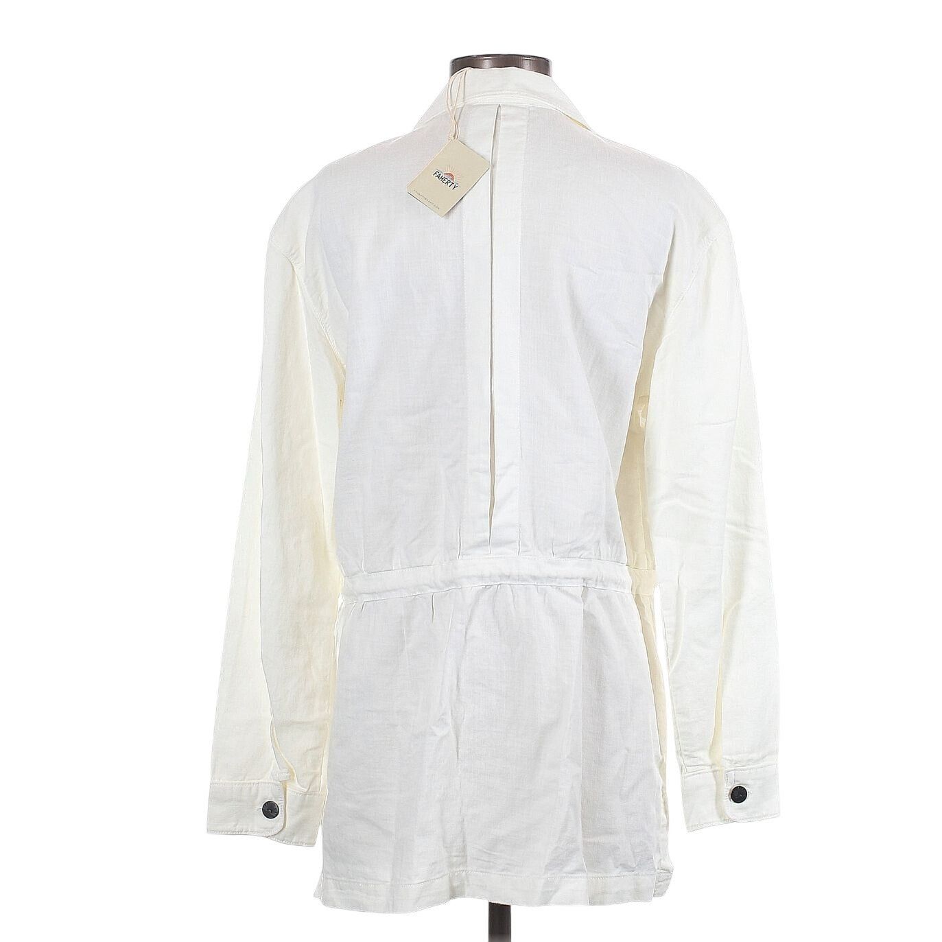 Faherty NWT Faherty $248 Women's Small Larkspur Jacket White Linen B Size S / US 4 / IT 40 - 5 Thumbnail