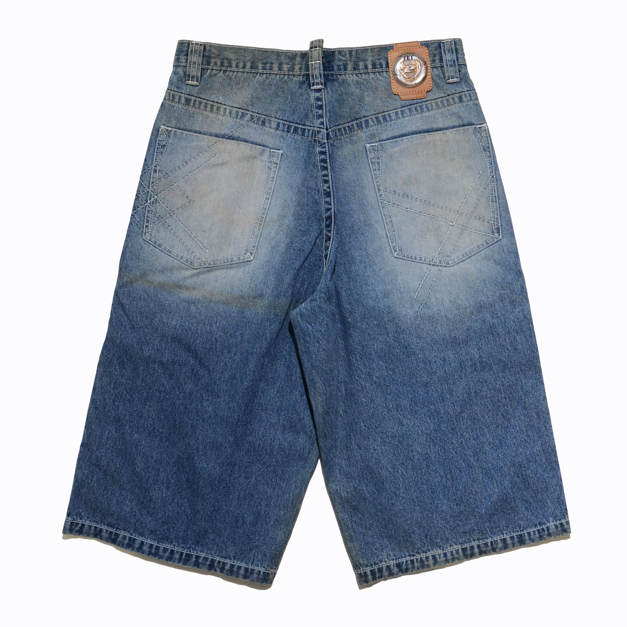 Phat Farm [Color Defects] PF Jorts Denim Shorts 90s Hiphop Streetwear Size US 30 / EU 46 - 2 Thumbnail