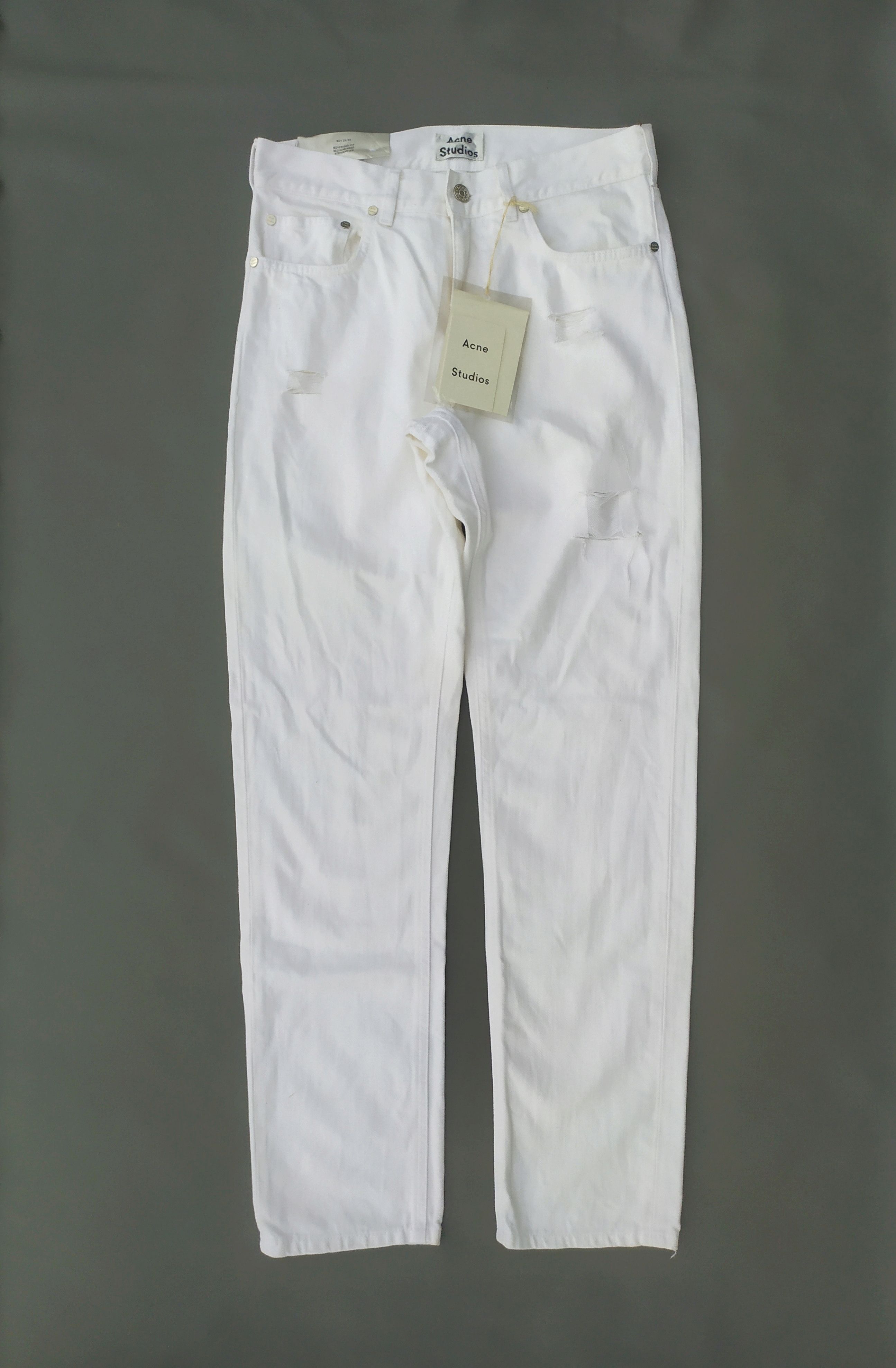Acne Studios Acne Studios Boy White Distressed Jeans Size US 29 - 1 Thumbnail
