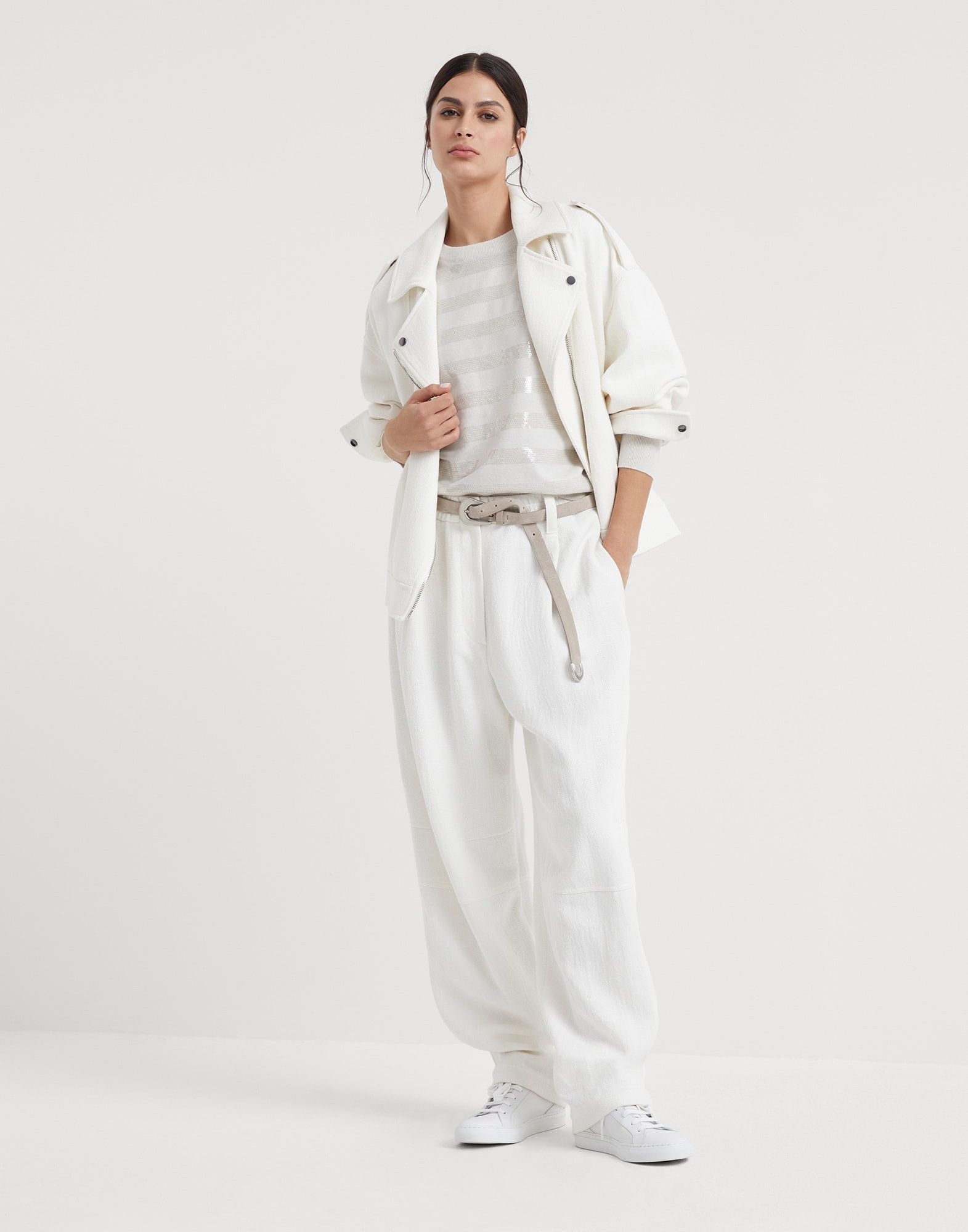 Brunello Cucinelli o1w1db10825 Cashmere Sweater in Open White Size L / US 10 / IT 46 - 5 Thumbnail