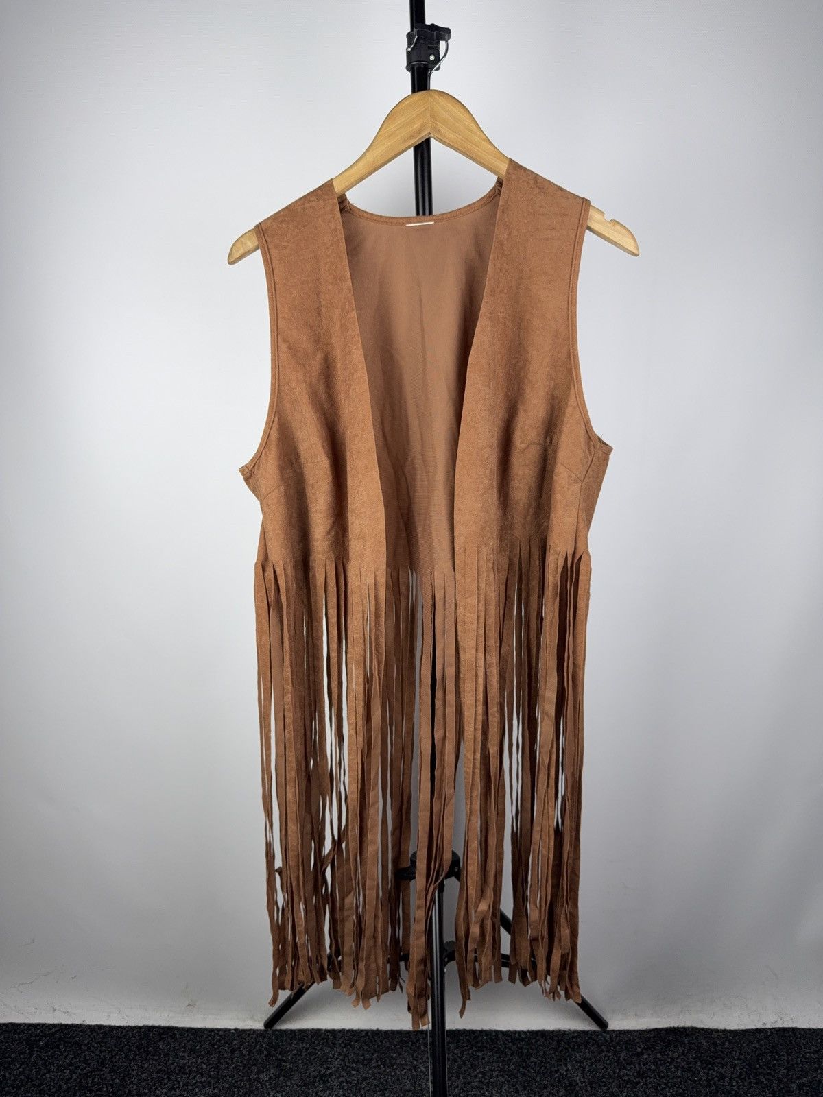 Other Fringed Faux Suede Vest Boho Western Festival Style Size S / US 4 / IT 40 - 1 Thumbnail
