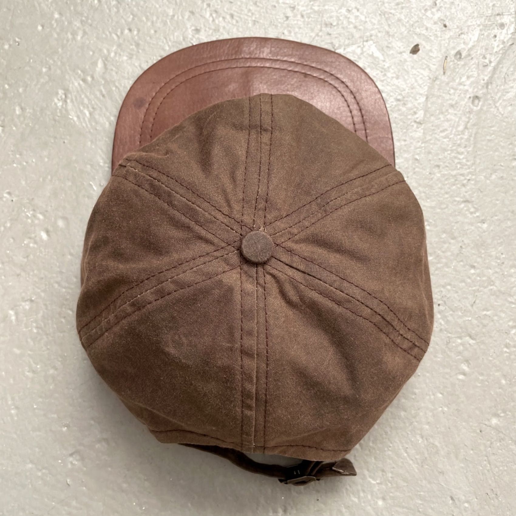 J.Crew Vintage J.Crew Waxed Cotton Suede Leather Brim Camp Cap Made In USA Outdoor Size ONE SIZE - 6 Thumbnail