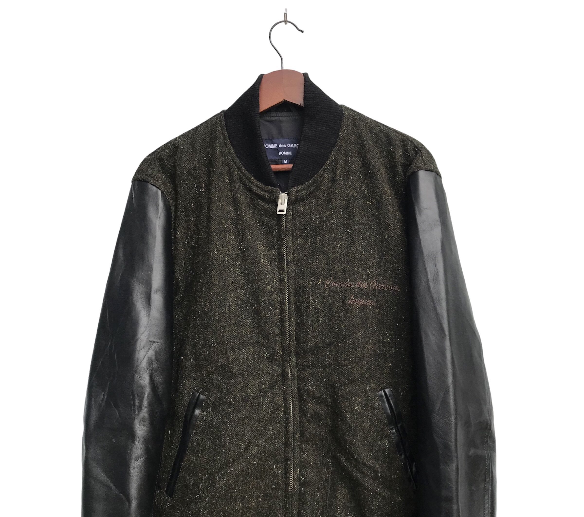 Comme des Garcons RARE Comme Des Garcon varsity wool sleeve leather cowhide Size US M / EU 48-50 / 2 - 1 Thumbnail