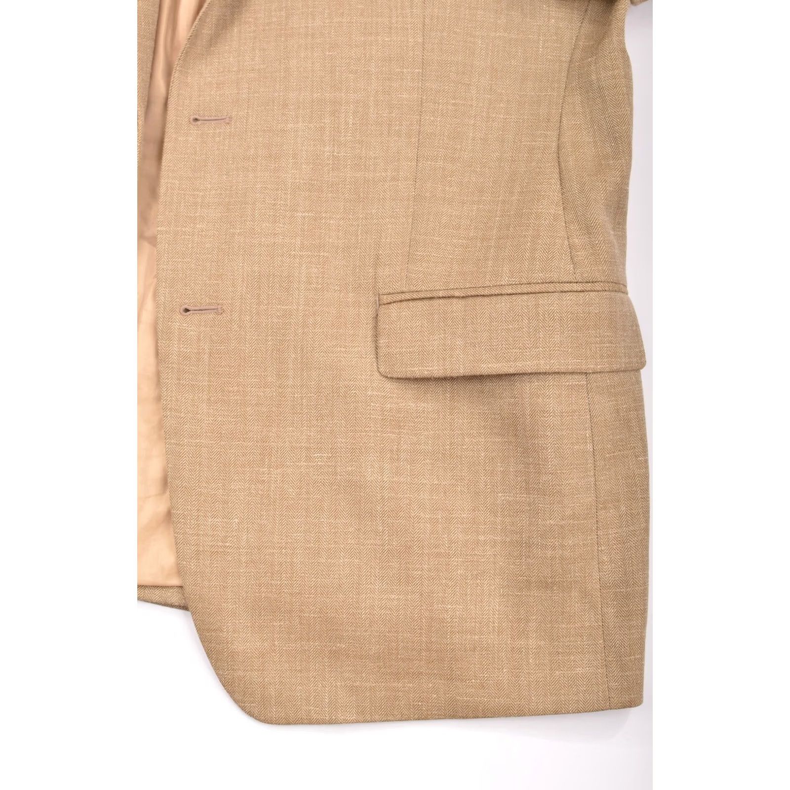 Ralph Lauren Ralph Lauren Blazer Wool Blend Herringbone Beige 44R Men Canada Made in Canada Size 44R Wool Blend Herringbone Blazer Mens Size 44R - 2 Thumbnail