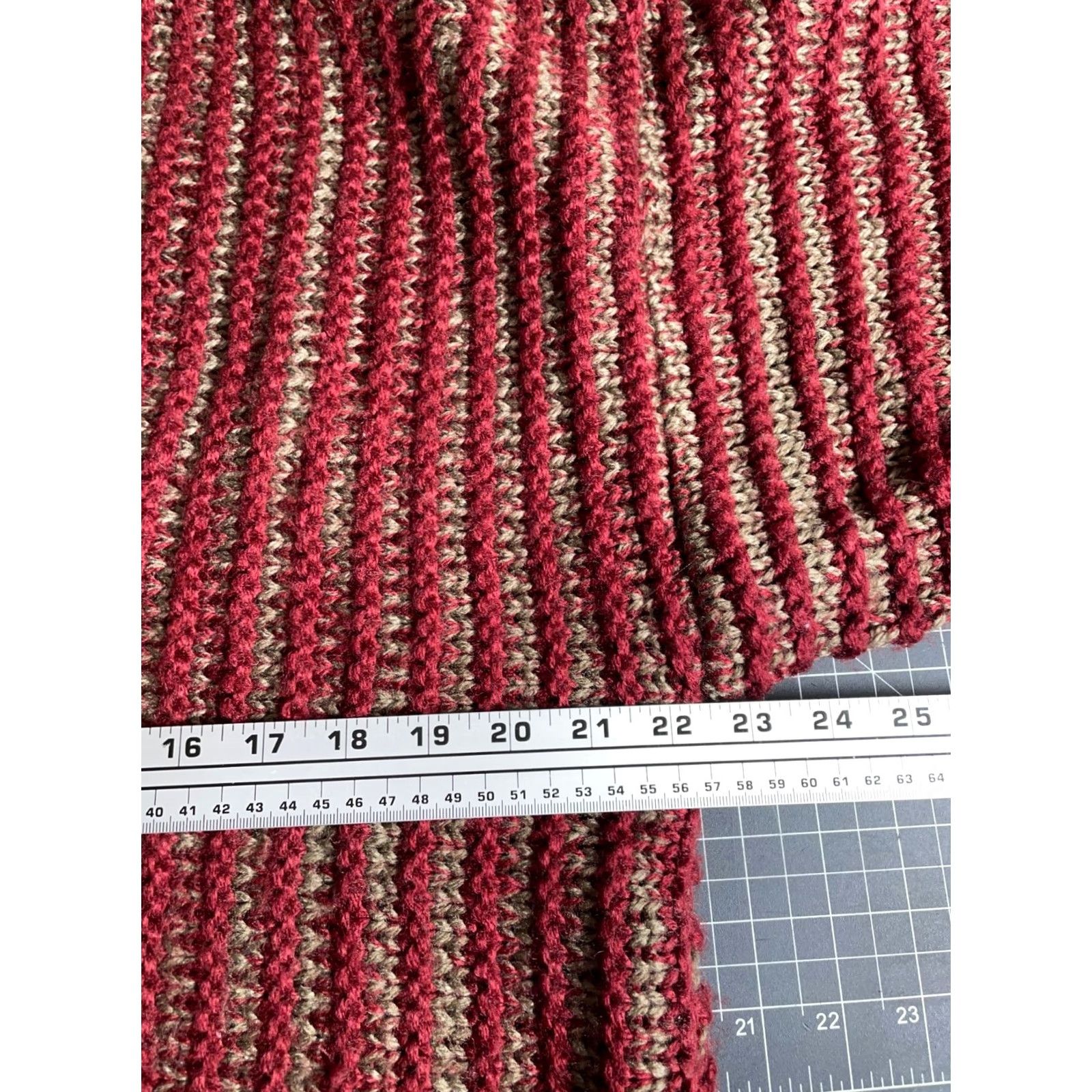 Vintage VINTAGE 80s Leather Trim Heavyweight Knit Sweater Men's Large Red Crewneck Pullover Striped Casual Essentials Mens Size US L / EU 52-54 / 3 - 5 Thumbnail