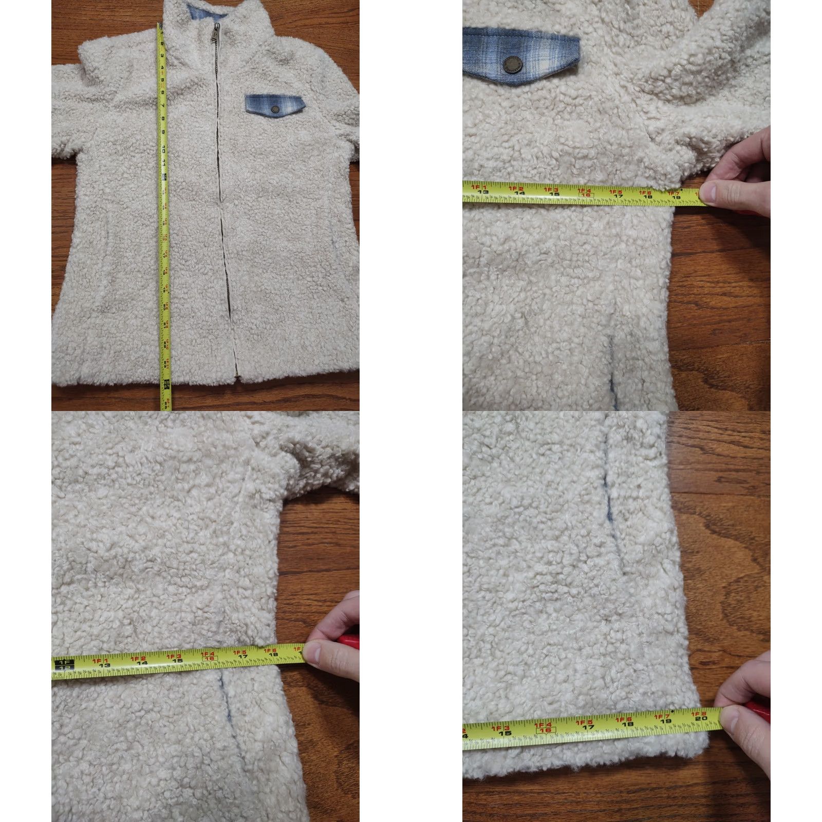 Pendleton Pendleton Jacket Beige Women S Zip Up Fleece Jacket Fuzzy Front Pocket Plaid Accents Size S / US 4 / IT 40 - 8 Thumbnail