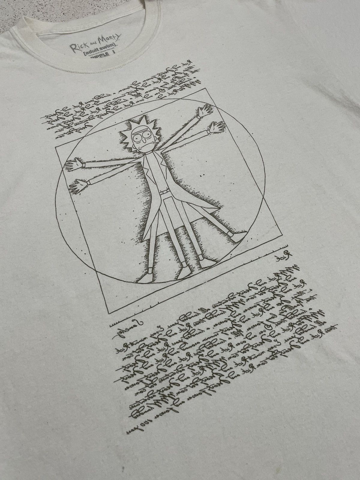 Ripple Junction Rare Rick Morty Vitruvian Rick Leonardo Da Vinci Art Tee Size US L / EU 52-54 / 3 - 5 Thumbnail